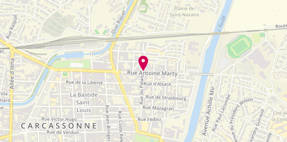 Plan de Auto Ecole Marty, 46 Bis Rue Antoine Marty, 11000 Carcassonne