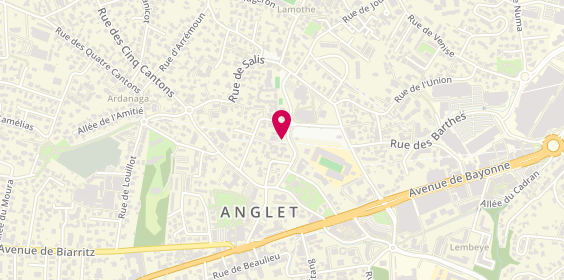 Plan de Auto Ecole NIVADOUR Formation ANGLET, 13 Rue Albert le Barillier, 64600 Anglet