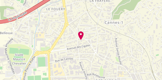 Plan de Auto Ecole Jourdan, 87 avenue Michel Jourdan, 06150 Cannes