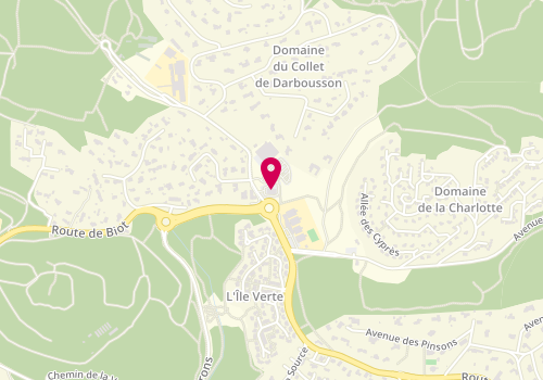 Plan de Ecole de Conduite Ile Verte, 24 chemin du Collet Darbousson, 06560 Valbonne