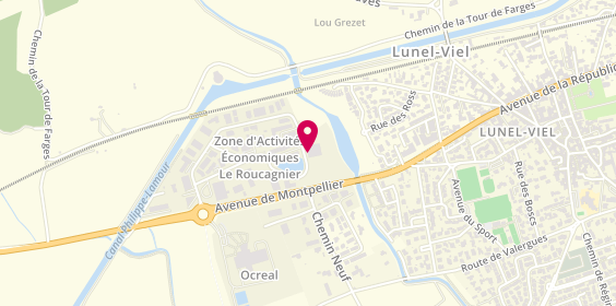 Plan de Auto Ecole Bouscaren, 370 Zone Aménagement Du
Av. Du Roucagnier, 34400 Lunel-Viel