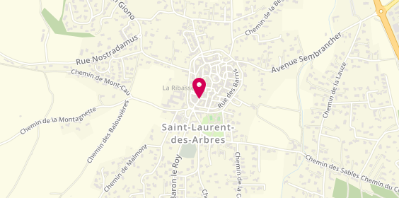 Plan de Auto Ecole St Laurent des Arbres, 7 Rue François Bonhomme, 30126 Saint-Laurent-des-Arbres