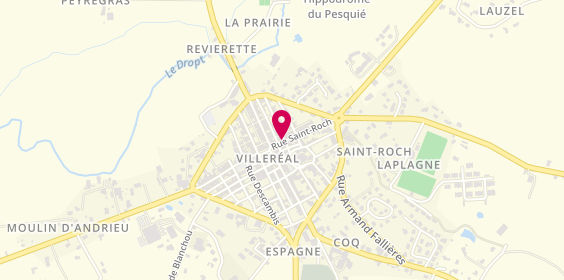 Plan de Auto ecole paubert, 29 Rue Saint-Roch, 47210 Villeréal