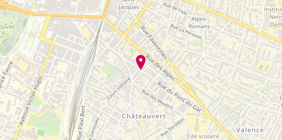 Plan de Lahcen Benyahya et Cie, 52 Rue du Pont du Gat, 26000 Valence