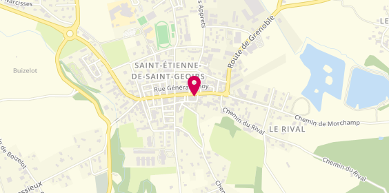 Plan de Auto Ecole de la Bièvre, 60 grande Rue Octave Chenavas, 38590 Saint-Étienne-de-Saint-Geoirs