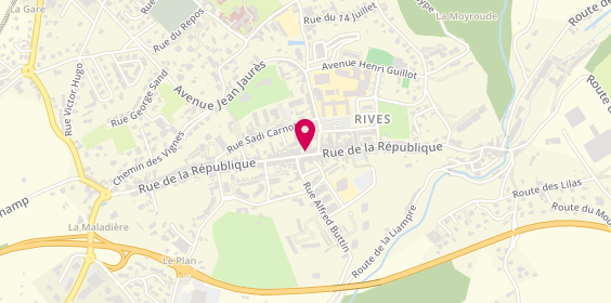 Plan de Auto-Ecole A&. H. Charton, 75 Rue de la République, 38140 Rives