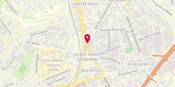 Plan de Ecole Conduite Bellevue, 77 Rue des Passementiers, 42100 Saint-Étienne