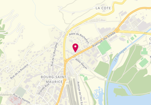 Plan de Auto Moto Ecole Les 5 lacs, 105 avenue du Stade, 73700 Bourg-Saint-Maurice