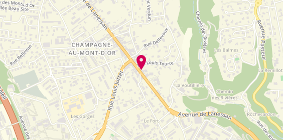 Plan de AUTO-ECOLE d'Ecully, 28 avenue de Lanessan, 69410 Champagne-au-Mont-d'Or