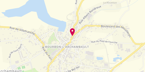Plan de Ecole Française de Conduite et de Navigation Les Thermes, 28 Rue Burge, 03160 Bourbon-l'Archambault