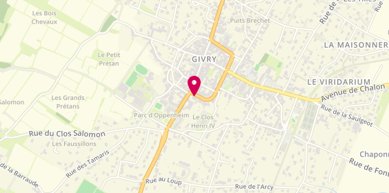 Plan de Auto Ecole de Givry, 13 Boulevard Verdun, 71640 Givry