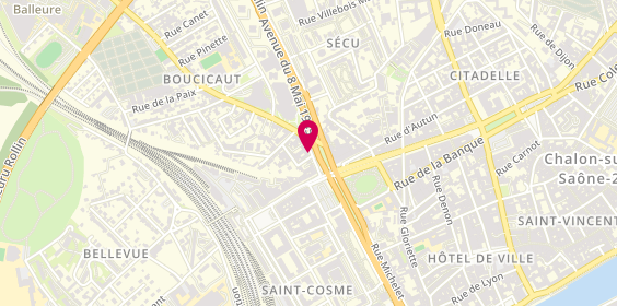 Plan de Auto Ecole de Chalon Roche, 9 avenue Boucicaut, 71100 Chalon-sur-Saône