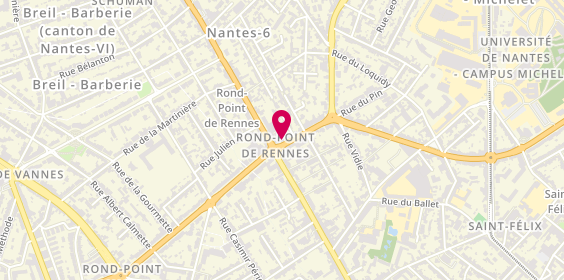 Plan de Le Rond Point de Rennes, 28 Boulevard des Frères de Goncourt, 44000 Nantes