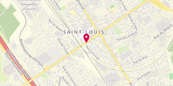 Plan de Auto École Larger, 18 avenue Général de Gaulle, 68300 Saint-Louis