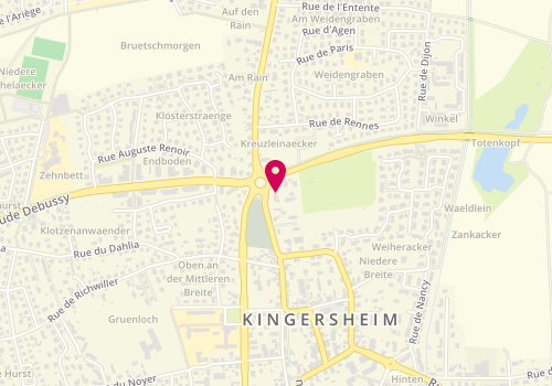 Plan de Auto école Larger, 90 Rue de Hirschau, 68260 Kingersheim