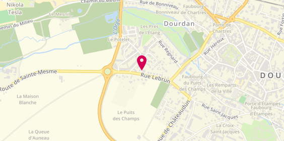 Plan de Auto École Saint Jacques Dourdan, 30 Bis Rue Lebrun, 91410 Dourdan