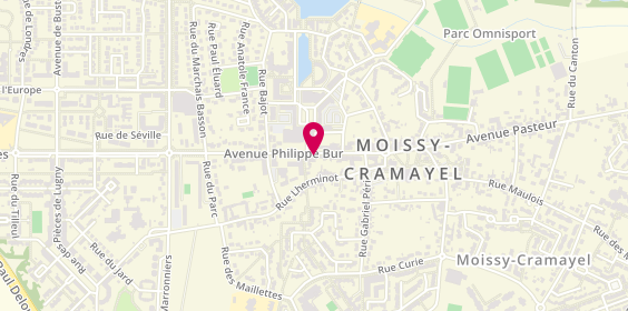 Plan de Moissy Auto Ecole, 203 avenue Philippe Bur, 77550 Moissy-Cramayel