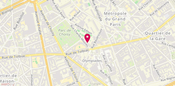 Plan de Monet Tolbiac Auto-ecole, 10 Rue Charles Moureu, 75013 Paris