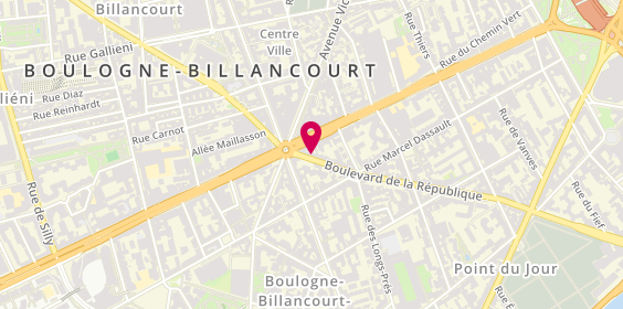 Plan de Auto Ecole du Centre, 86 Boulevard de la République, 92100 Boulogne-Billancourt