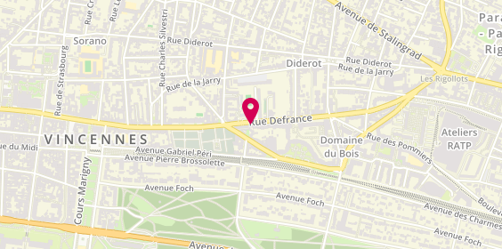 Plan de SOS PERMIS (École de Conduite), 12 Rue Defrance, 94300 Vincennes