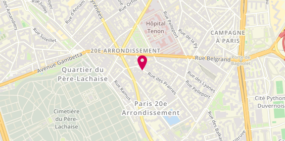 Plan de Ecole de Conduite Francaise Gambetta, 1 Place Emile Landrin, 75020 Paris