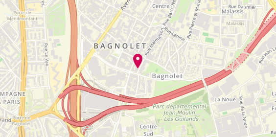 Plan de Auto École Inri's Bagnolet, 7 Rue Malmaison, 93170 Bagnolet
