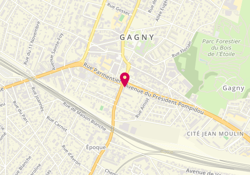 Plan de Centre Enseignement Permis C.E.P Gagny, 2 avenue du Président Pompidou, 93220 Gagny
