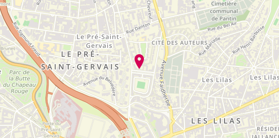 Plan de Drive Academy, 3 place Séverine, 93310 Le Pré-Saint-Gervais