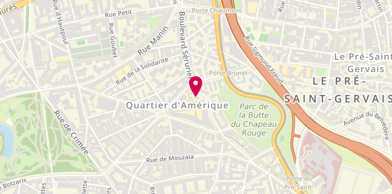 Plan de Cfr+ de la Porte Chaumont, 123 Bis Boulevard Sérurier, 75019 Paris