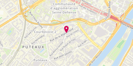 Plan de Auto-école Agora, 83 Rue de la République, 92800 Puteaux
