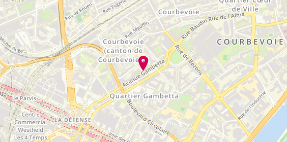 Plan de Auto-école Gambetta Courbevoie, 57 avenue Gambetta, 92400 Courbevoie