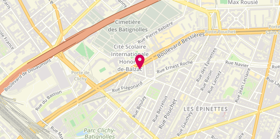 Plan de Auto-École Bessières, 103 Boulevard Bessières, 75017 Paris