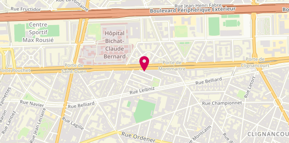 Plan de École de conduite Bichat, 113 Boulevard Ney, 75018 Paris