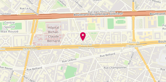 Plan de Auto-Ecole Porte de Montmartre, 5 avenue Pte de Montmartre, 75018 Paris