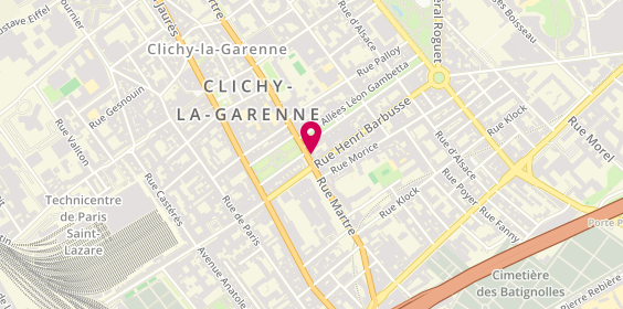 Plan de Auto école Gambetta, 62 Rue Martre, 92110 Clichy