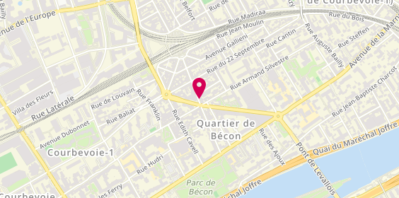 Plan de Auto Ecole Bécon Centre, 34 avenue Pasteur, 92400 Courbevoie