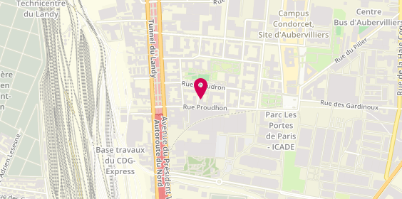 Plan de Auto-École Inri's Métro Front Populaire, 17 Rue Proudhon, 93210 Saint-Denis