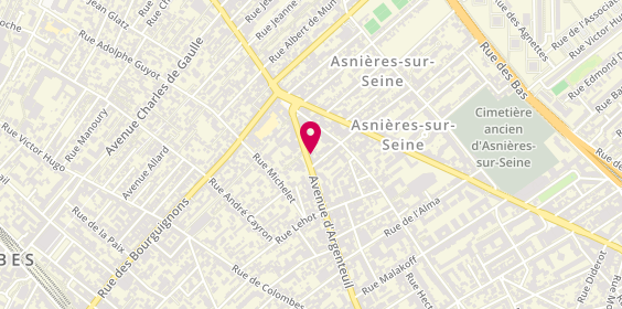 Plan de Auto-Ecole Newton Asnières Bourguignons, 150 avenue d'Argenteuil, 92600 Asnières-sur-Seine