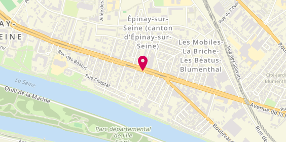 Plan de Auto Ecole Happy, 100 avenue de la République, 93800 Épinay-sur-Seine