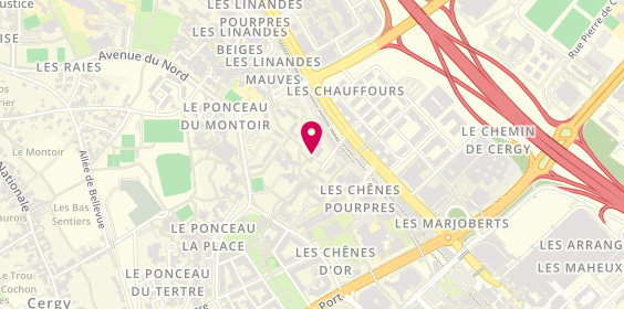 Plan de Auto Ecole des Chenes Bruns, 205 Rue des Chênes Bruns, 95000 Cergy