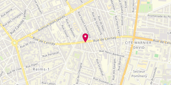 Plan de Auto École Cernay, 88 Rue de Cernay, 51100 Reims