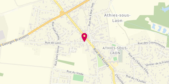 Plan de Athies Auto Ecole, 2 Bis Rue de Laon, 02840 Athies-sous-Laon